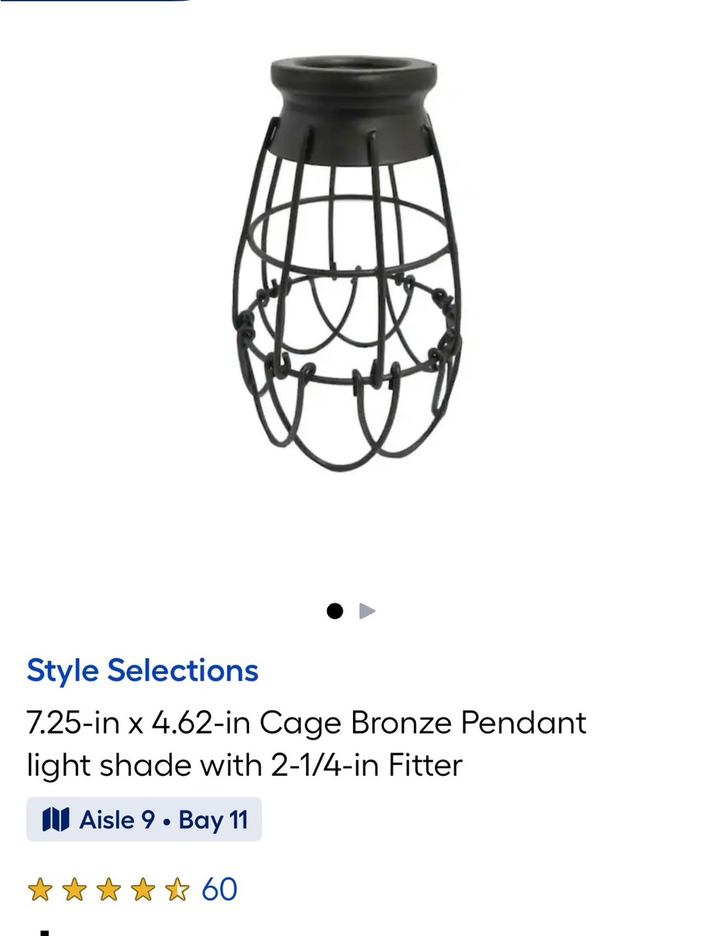 Bronze Cage Pendant Shade/Ceiling Fan Light Fixture Replacement Shade Set of 4